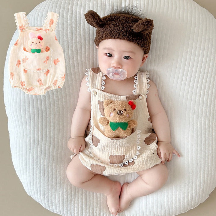 Discover the Adorable Cute Baby Gauze Triangle Rompers
