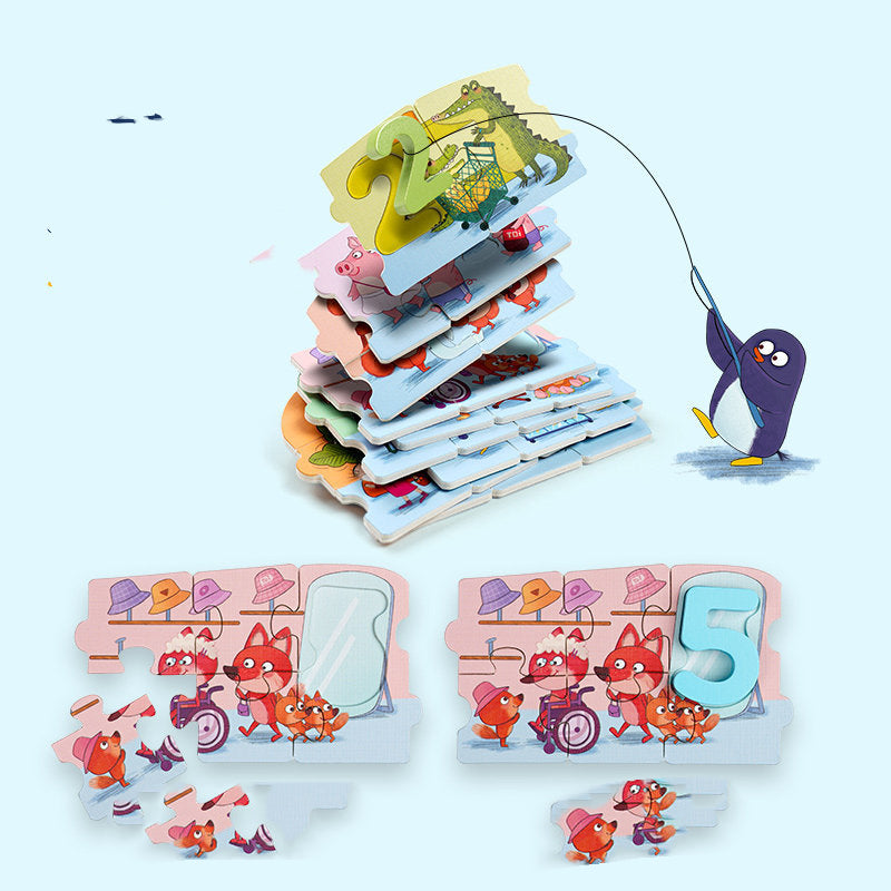 Wooden Numbers And Letters Puzzle Set Baby Children's Educational Learning Toys