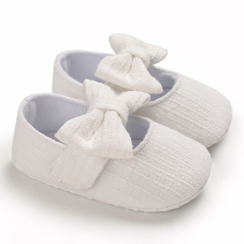 Knitted Wool Baby Bow Shoes Soft Toddler Footwear