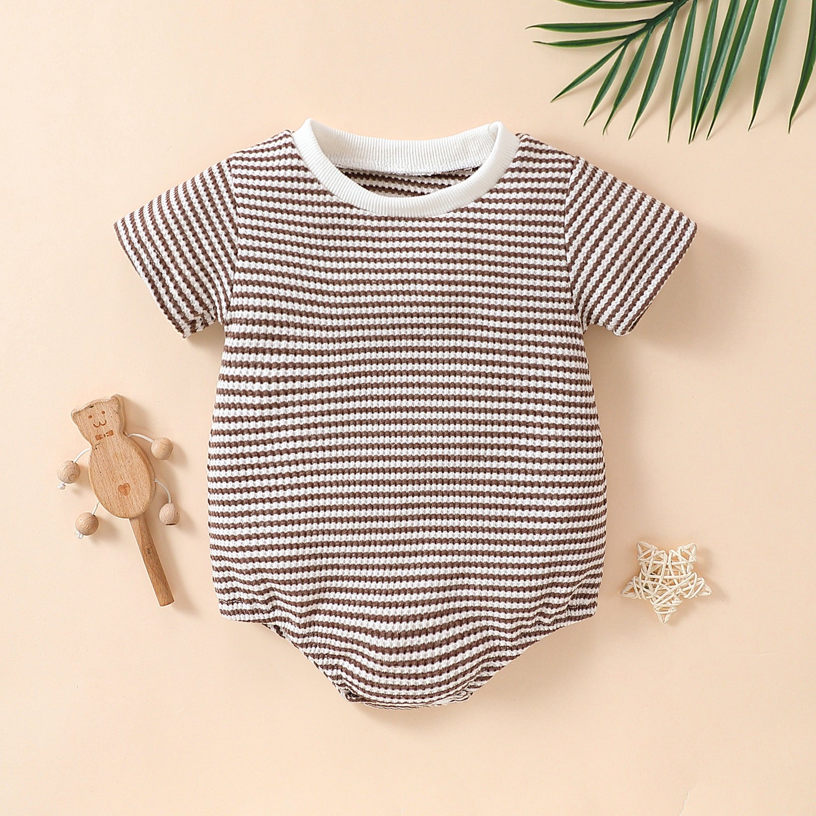 Baby Striped Cotton Short Sleeve Romper