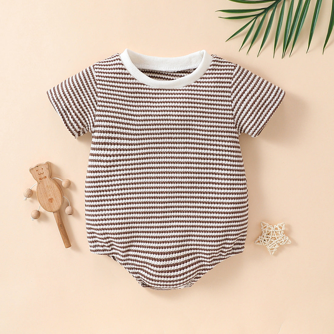 Baby Striped Cotton Short Sleeve Romper