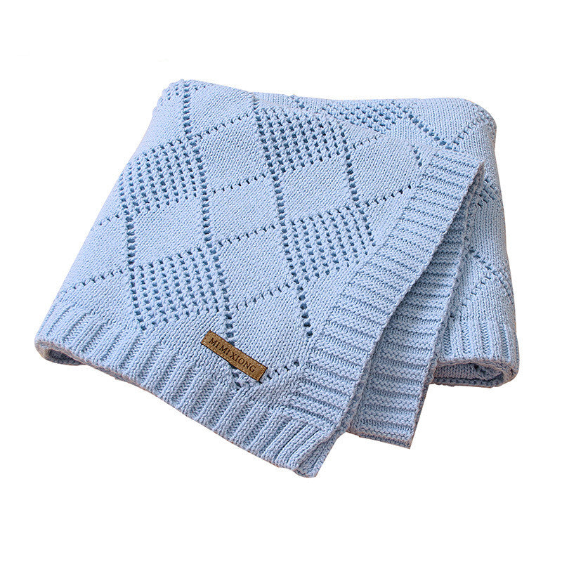Solid Color Knitted Baby Blanket Soft Quilt Cover