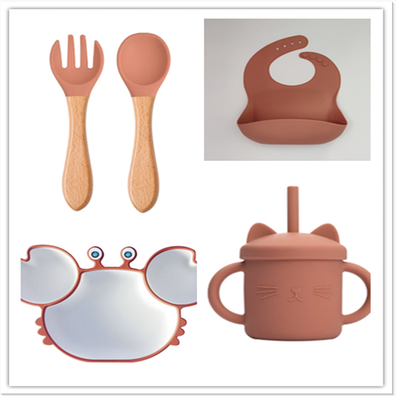 Silicone Baby Non Slip Feeding Plate And Bowl Set