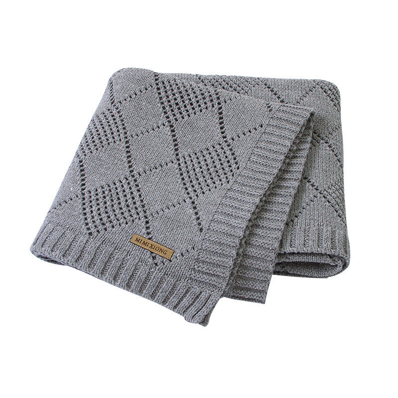 Solid Color Knitted Baby Blanket Soft Quilt Cover