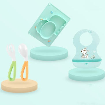 Silicone Baby Suction Bowl Cartoon Learning Feeding Dish