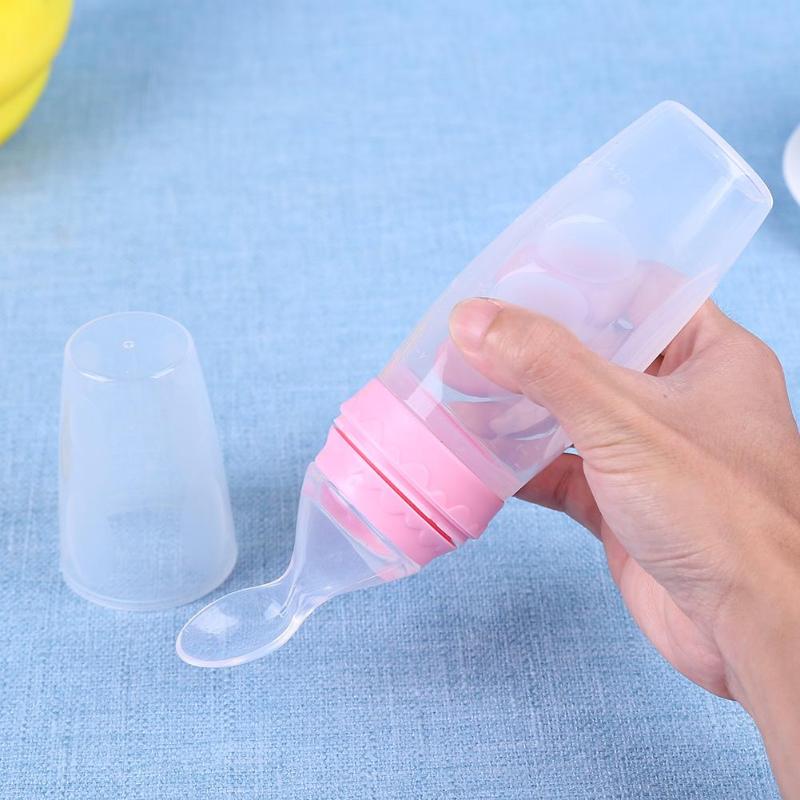 Squeeze Feeding Silicone Baby Food Bottle Solid Food