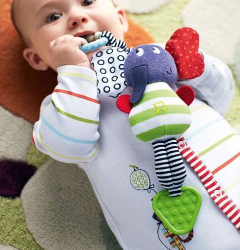 Musical Elephant Hanging Teether Baby Toy Trailer