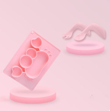 Silicone Baby Suction Bowl Cartoon Learning Feeding Dish