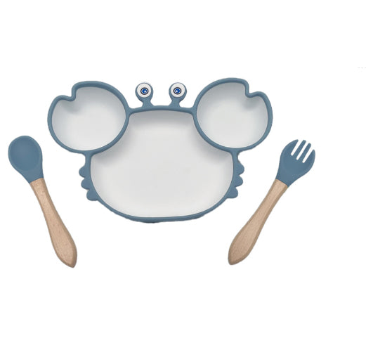 Silicone Baby Non Slip Feeding Plate And Bowl Set