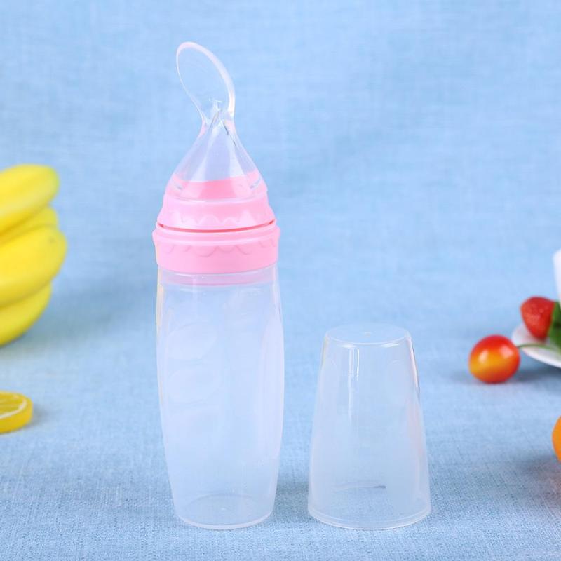 Squeeze Feeding Silicone Baby Food Bottle Solid Food