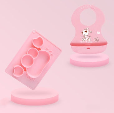 Silicone Baby Suction Bowl Cartoon Learning Feeding Dish
