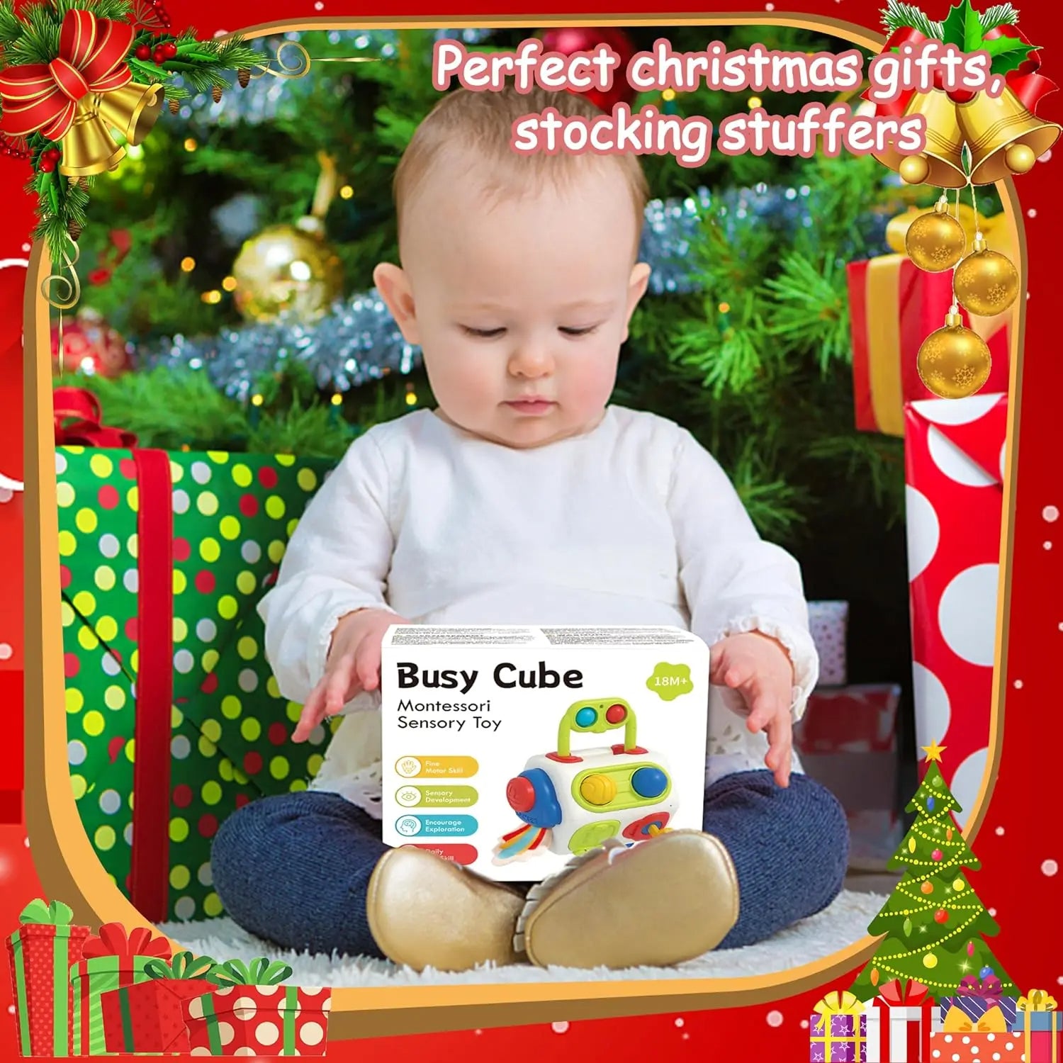 9 In 1 Busy Cube Montessori Sensory Busy Board Baby Toddler Learning Toy
