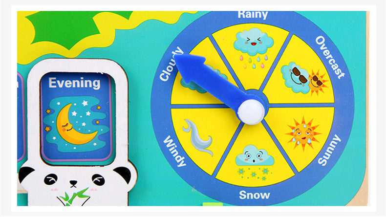 Montessori Wooden Weather Season Calendar Clock Time Learning Educational Preschool Toy