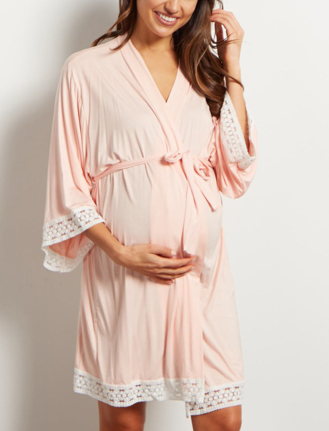 Pure Color Maternity Dress Casual Outfit
