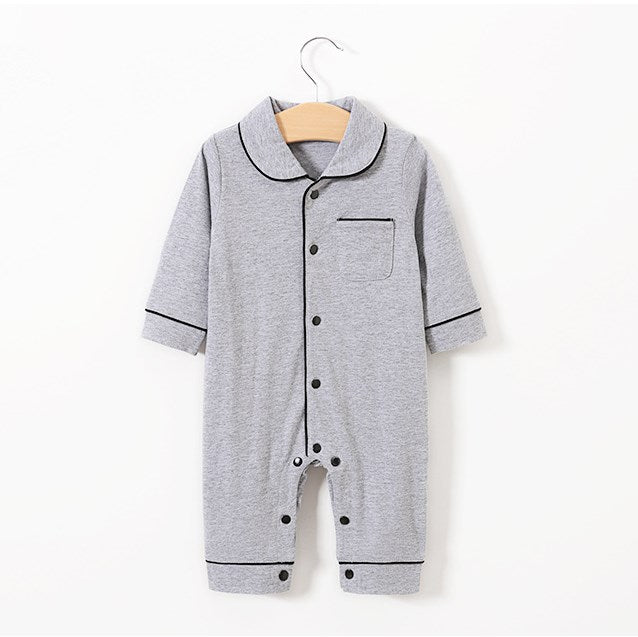 Solid Color Baby Pajamas Onesie Kids Sleepwear Outfit
