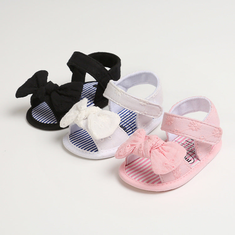 Summer Baby Bow Tie Shoes Breathable Soft Toddler Footwear