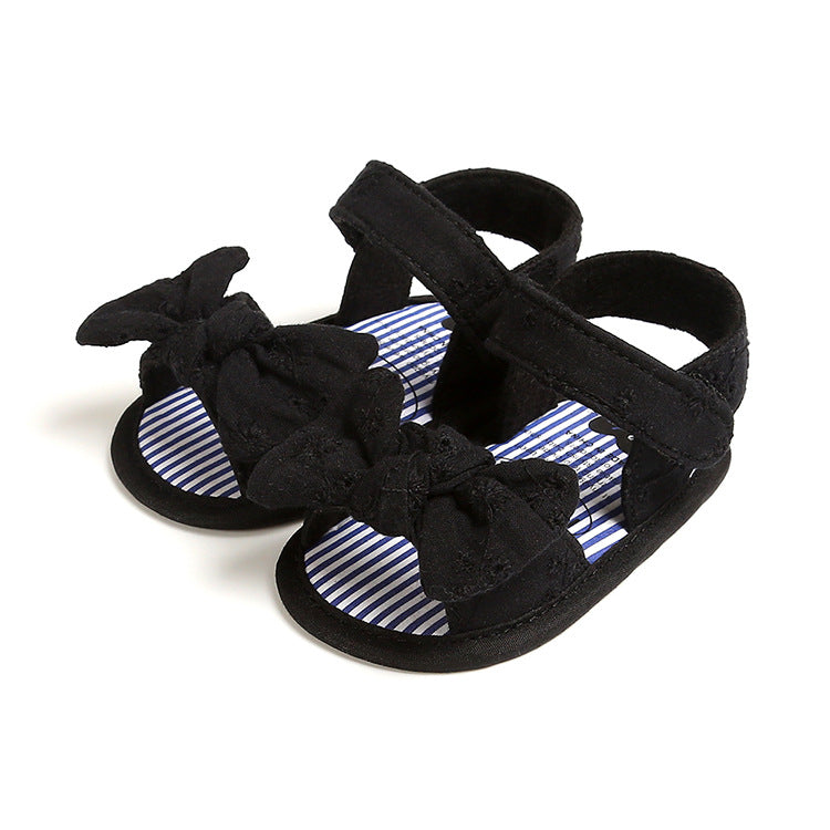 Summer Baby Bow Tie Shoes Breathable Soft Toddler Footwear