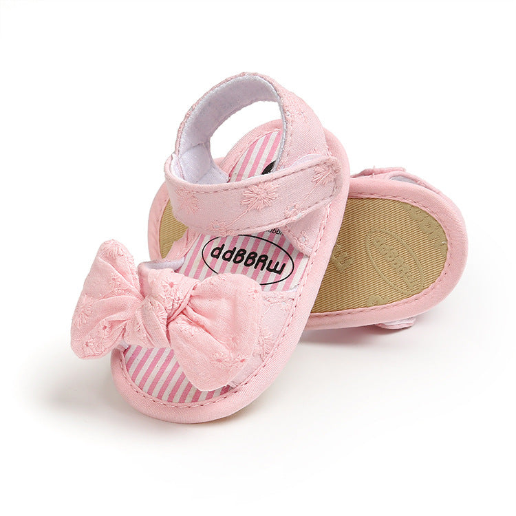 Summer Baby Bow Tie Shoes Breathable Soft Toddler Footwear