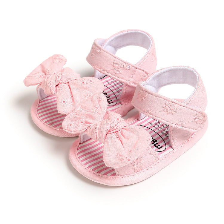 Summer Baby Bow Tie Shoes Breathable Soft Toddler Footwear