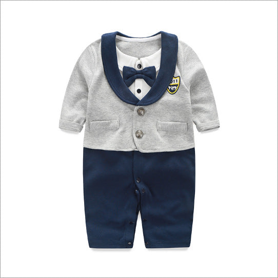 Spring Autumn Baby Jumpsuit Gentleman Long Sleeve Romper Outfit