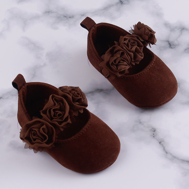 Baby Toddler Soft Soled Cotton Flower Shoes