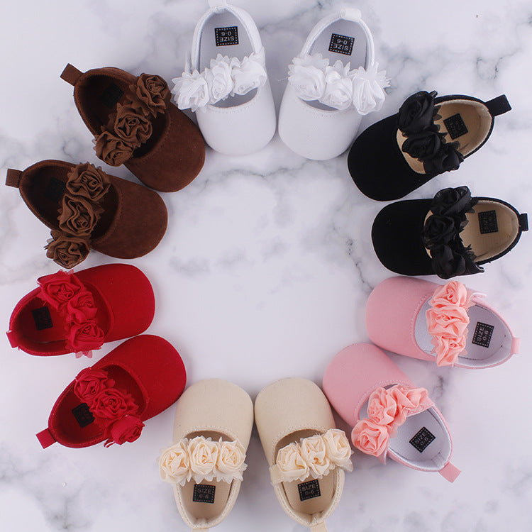 Baby Toddler Soft Soled Cotton Flower Shoes