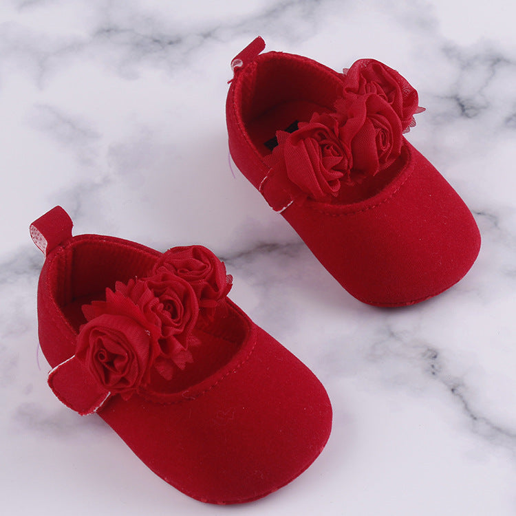 Baby Toddler Soft Soled Cotton Flower Shoes