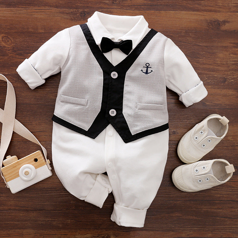 Gentleman Long Sleeve Baby Romper Formal Style Outfit