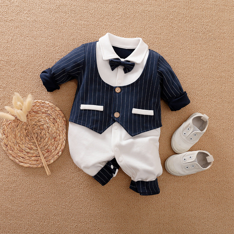 Gentleman Long Sleeve Baby Romper Formal Style Outfit