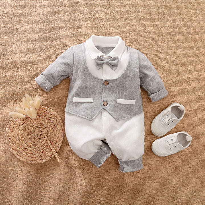 Gentleman Long Sleeve Baby Romper Formal Style Outfit