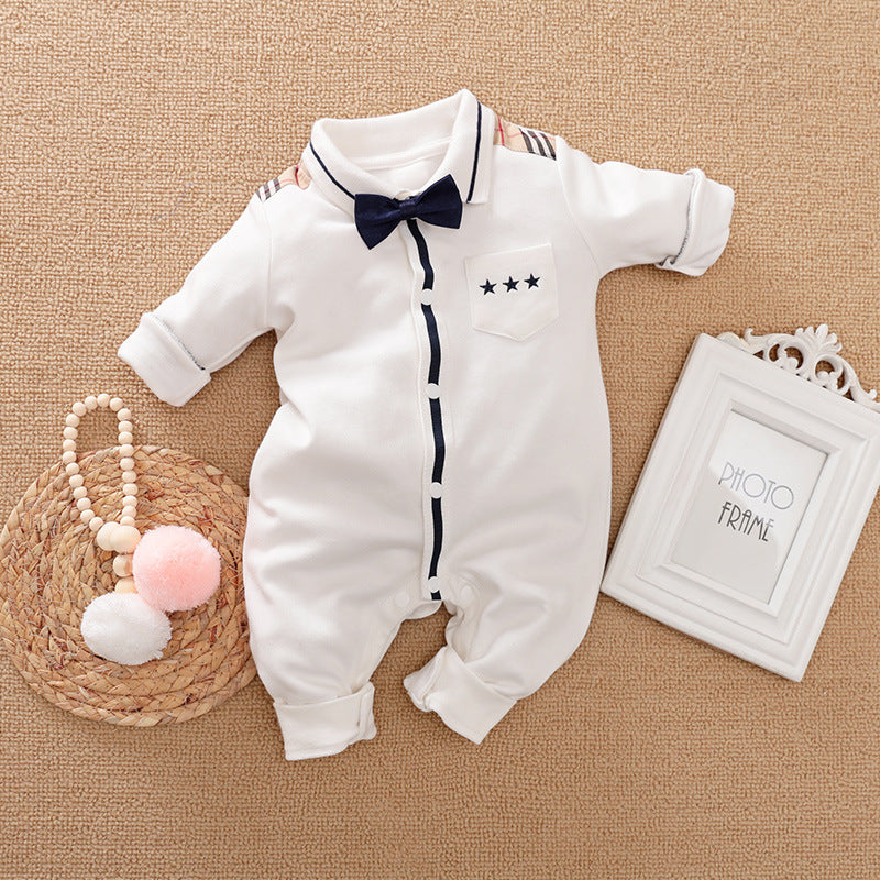 Gentleman Long Sleeve Baby Romper Formal Style Outfit