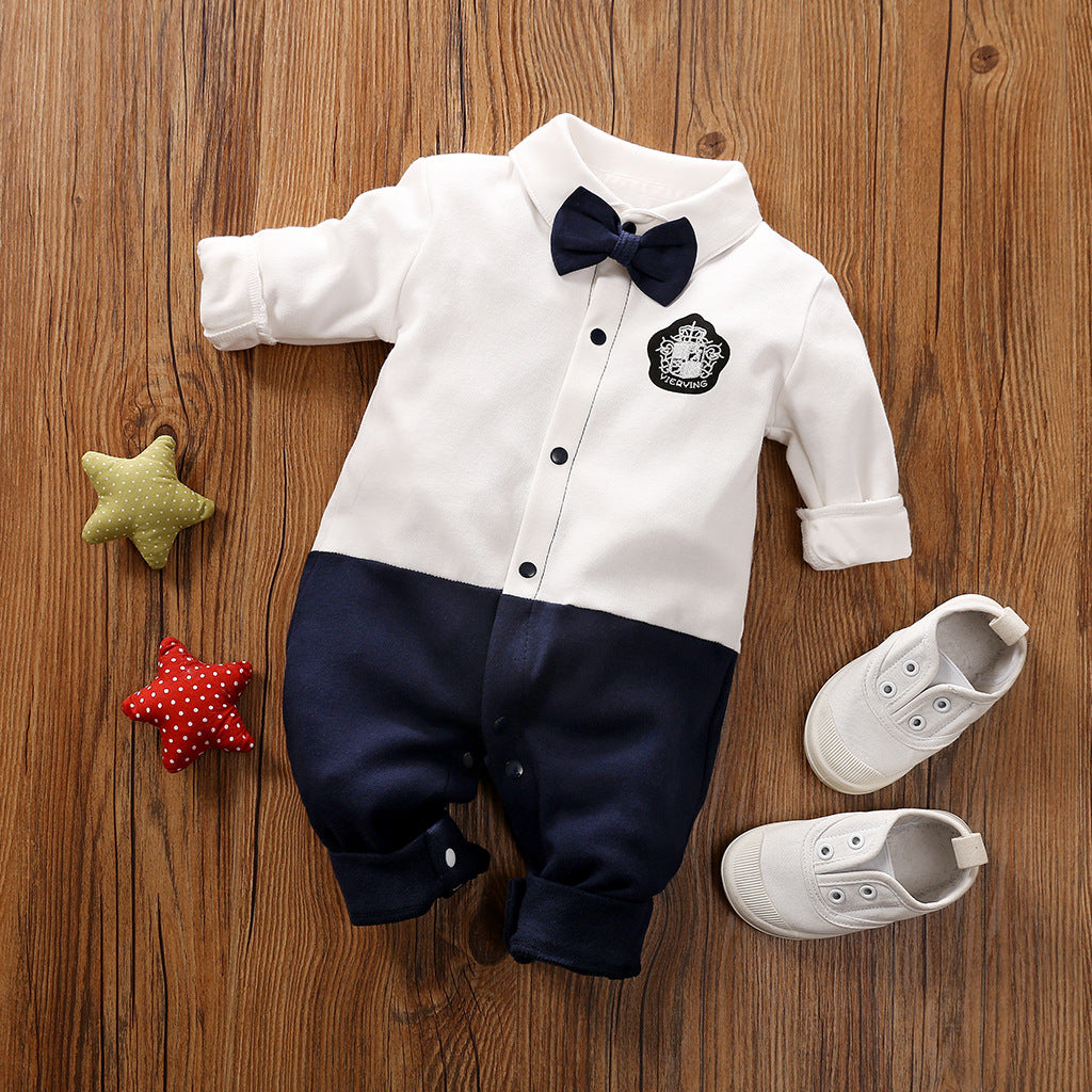 Gentleman Long Sleeve Baby Romper Formal Style Outfit