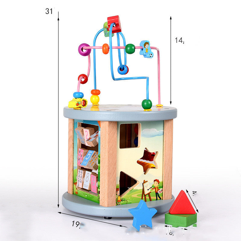 Eight Sided Bead String Jewelry Box Baby Educational Toy