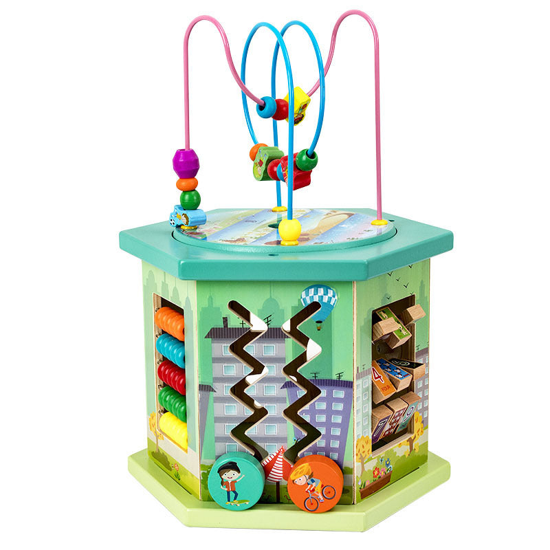 Eight Sided Bead String Jewelry Box Baby Educational Toy