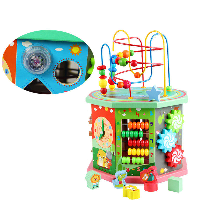 Eight Sided Bead String Jewelry Box Baby Educational Toy