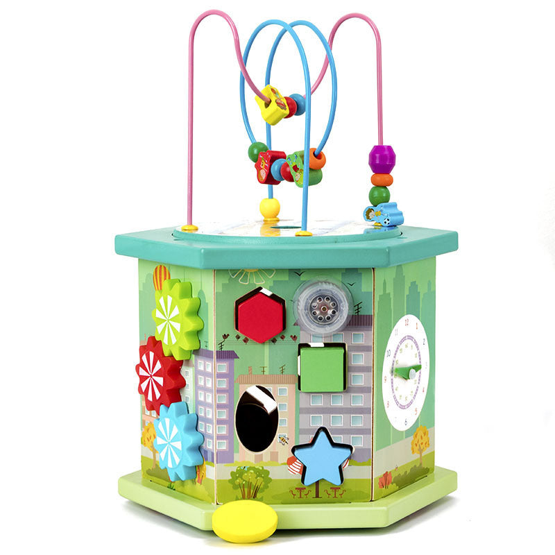 Eight Sided Bead String Jewelry Box Baby Educational Toy