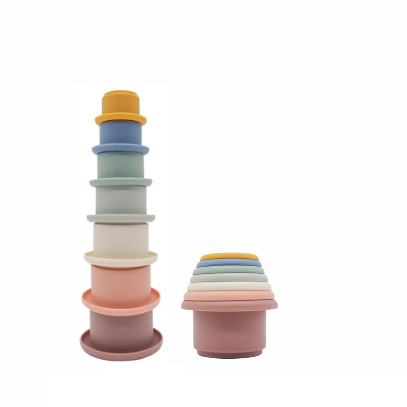 Silicone Baby Stacking Cups Jenga Interactive Educational Toy