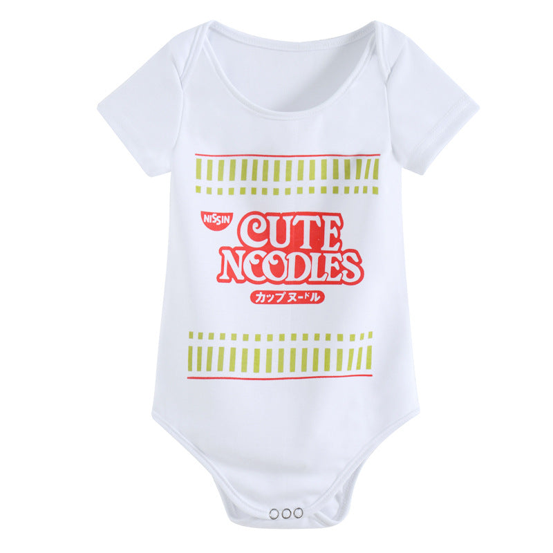 Baby Short Sleeve CUTE NOODLES Triangle Rompers