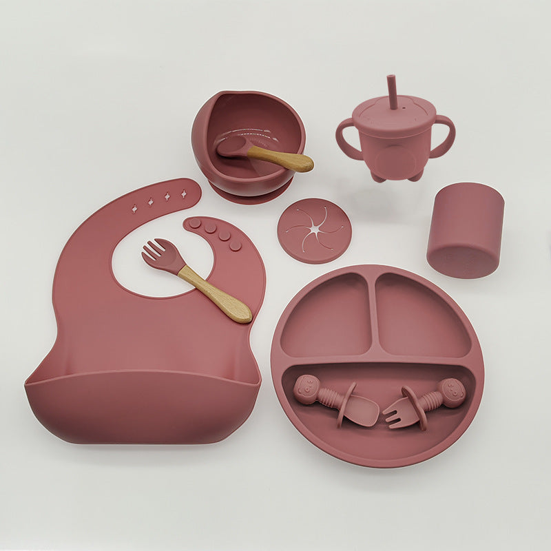 Silicone Baby Feeding Tableware Learning Complementary Food Set