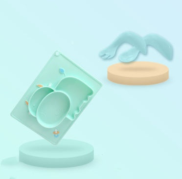 Silicone Baby Suction Bowl Cartoon Learning Feeding Dish