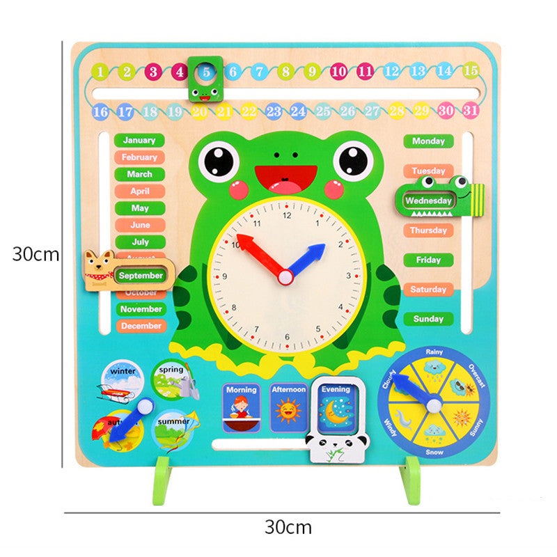 Montessori Wooden Weather Season Calendar Clock Time Learning Educational Preschool Toy