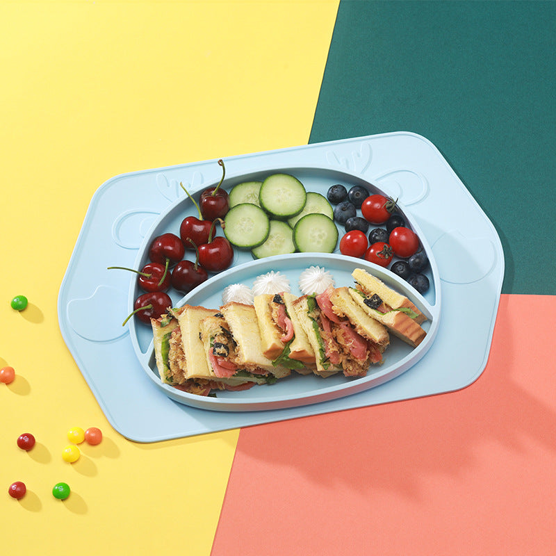 Silicone Baby Non Slip Feeding Plate And Bowl Set