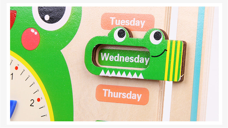 Montessori Wooden Weather Season Calendar Clock Time Learning Educational Preschool Toy