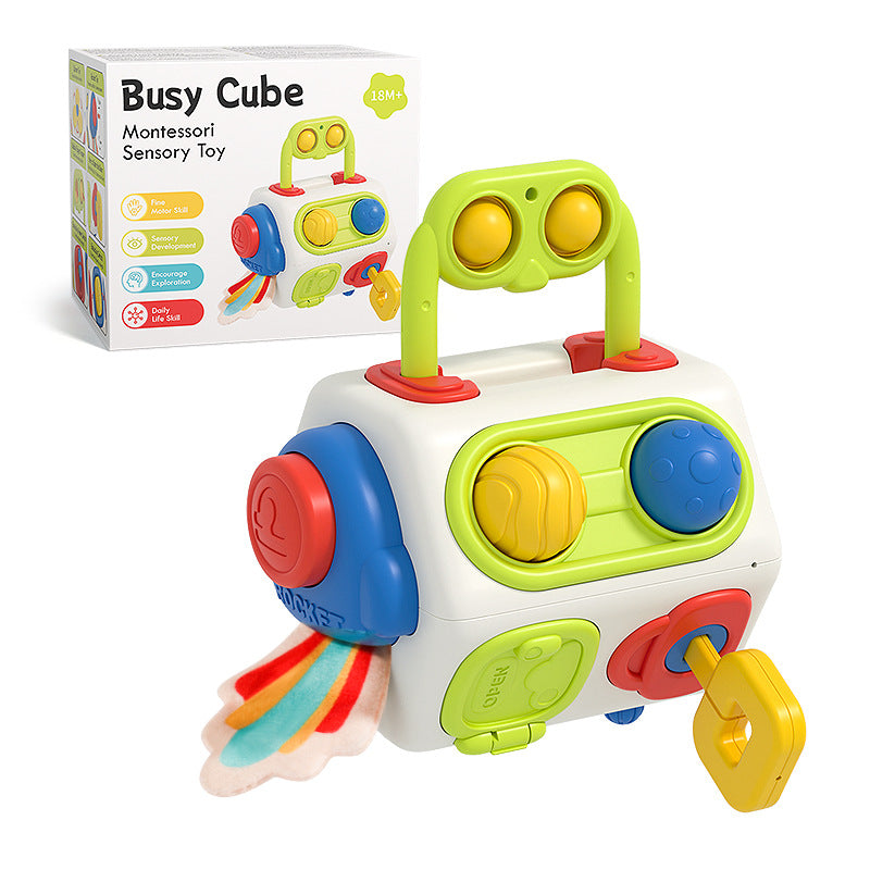 9 In 1 Busy Cube Montessori Sensory Busy Board Baby Toddler Learning Toy