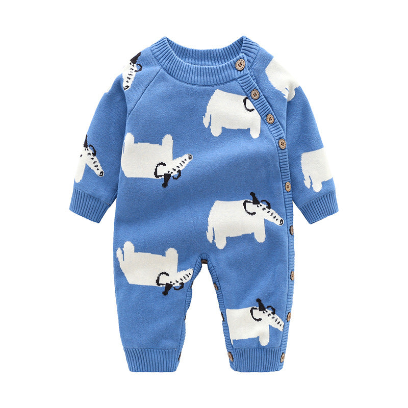 Thickened Newborn Baby Crawling Suit Harness Outfit