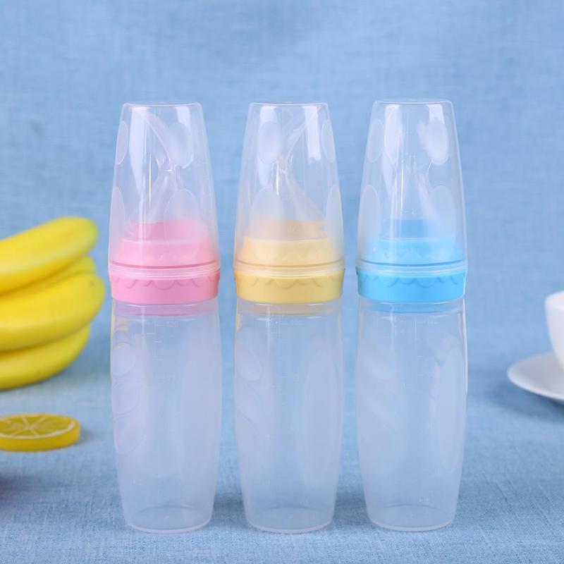 Squeeze Feeding Silicone Baby Food Bottle Solid Food