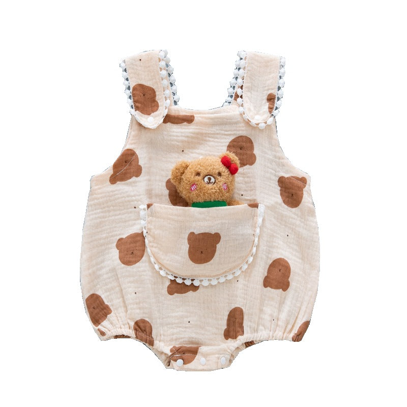 Cute Baby Gauze Triangle Rompers
