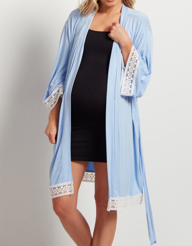 Pure Color Maternity Dress Casual Outfit