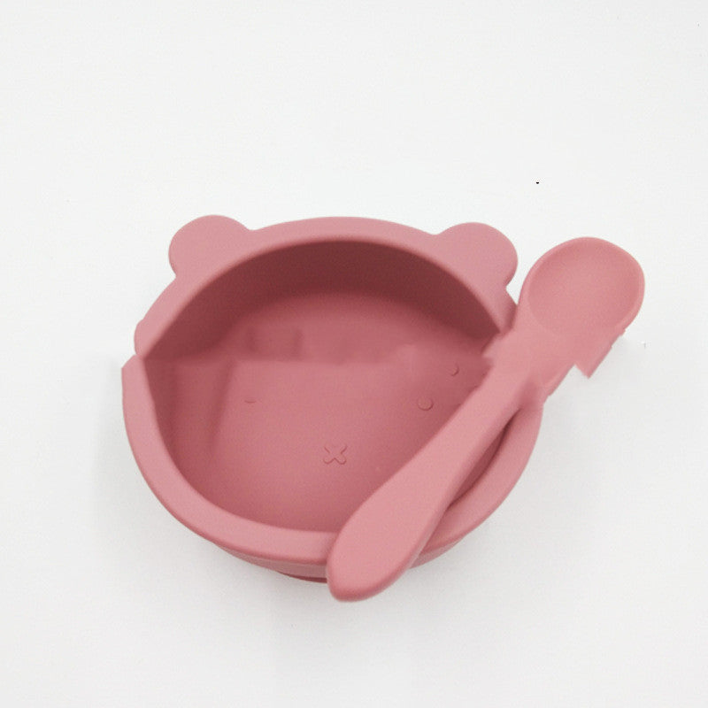 Suction Cup Bear Silicone Baby Feeding Bowl Anti Fall Tableware