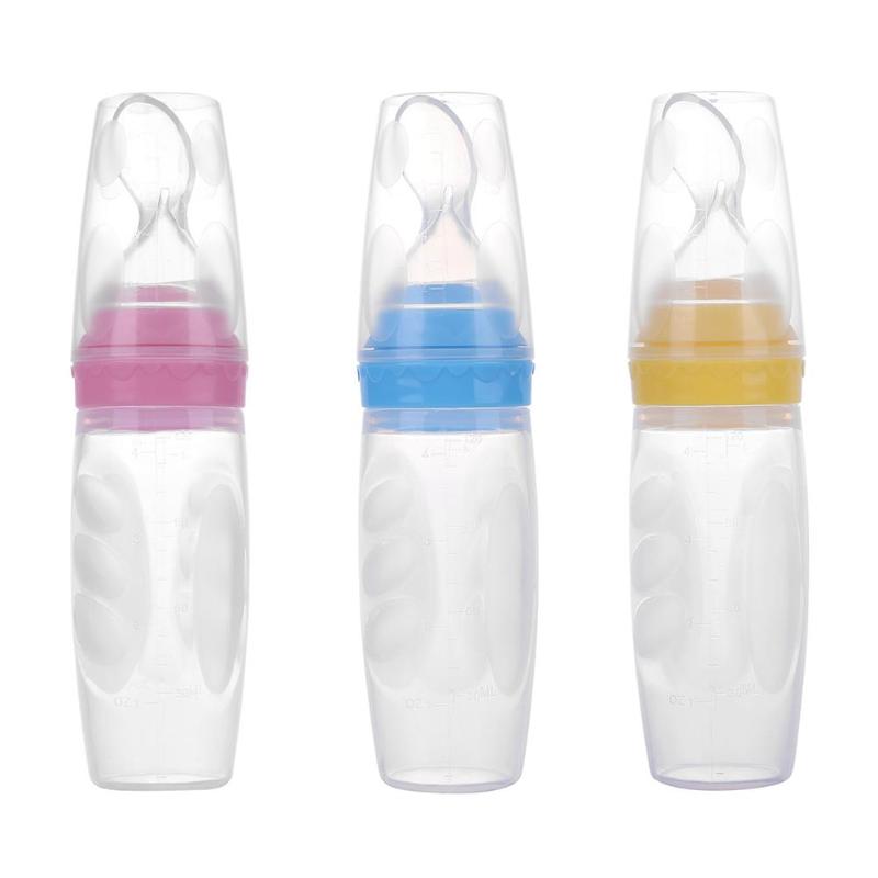Squeeze Feeding Silicone Baby Food Bottle Solid Food